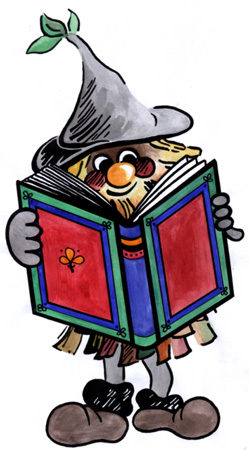 Wurzelrudi mit Märchenbuch